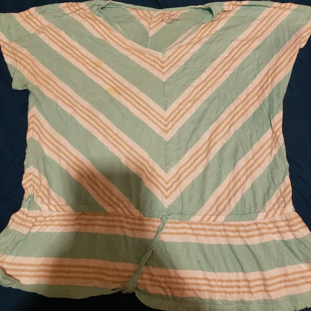 Blue yellow and white shirt